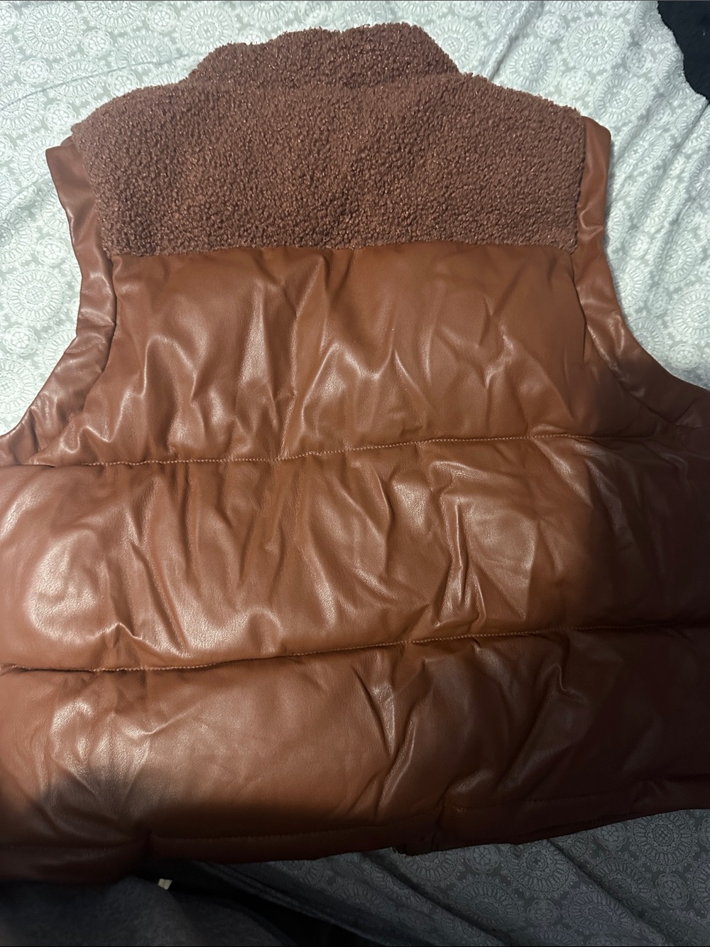 Maurices Brown Puffer Vest with Sherpa Collar - Picture 3 of 3